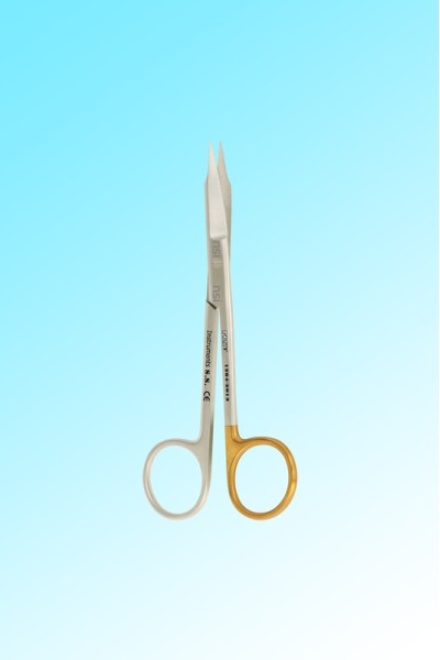 GOLDMAN-FOX SCISSORS CURVED 130MM ONE BLADE SERRATED