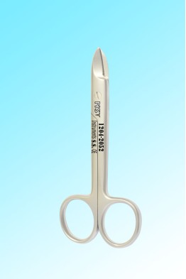 CROWN & GOLD SCISSORS CURVED ONE BLADE SERRATED