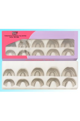 PARTIAL DENTURE IMPRESSION TRAYS WITH RETENTION RIM SET OF 10 PCS