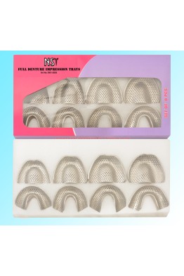 FULL DENTURE IMPRESSION TRAYS WITH RETENTION RIM SET 8 PCS 